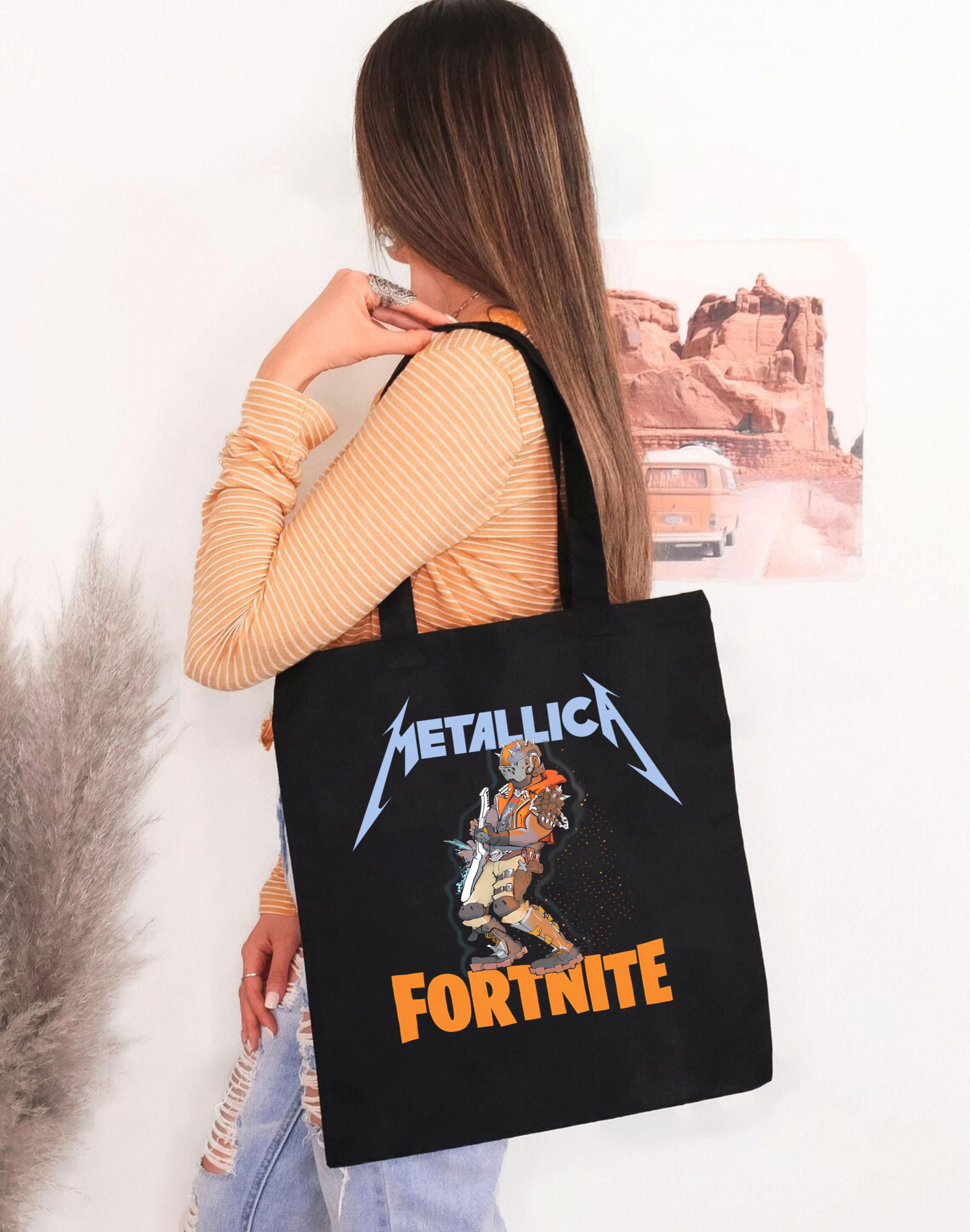 vintage Fortnite X Metallica Tote Bag, Short Sleeves for Men and Women, up to -TH30035